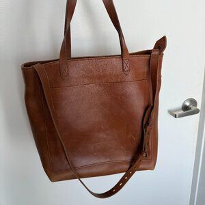 Madewell The Zip Top Medium Transport Tote, English Saddle Leather